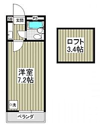 ルピナス 1Kの間取図画像