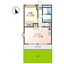フィオレ 1LDKの間取図画像