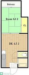 アライコーポ 1DKの間取図画像