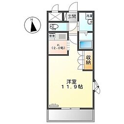 バロンドール ワンルームの間取図画像