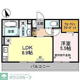 アメージンググレイス歌恋 1LDKの間取図画像