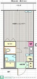 犬目学生マンション 1Kの間取図画像