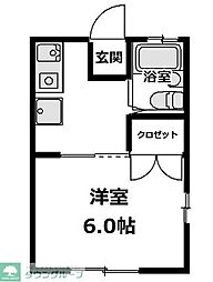 浅川ハイツ 1Kの間取図画像