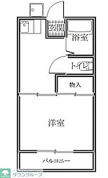 めじろハイツ 1Kの間取図画像