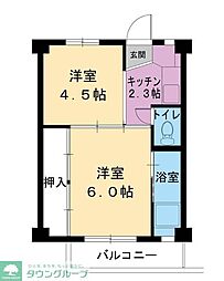 ビレッジハウス郷地9号棟 2Kの間取図画像