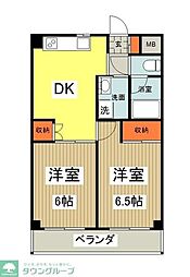 栗原ビル 2DKの間取図画像