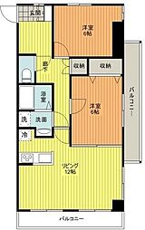 グリーンライト 2LDKの間取図画像