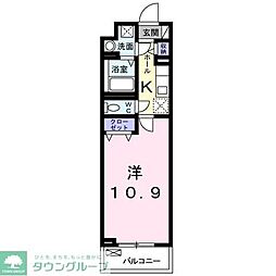 ミルトハウス 1Kの間取図画像