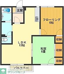 サンキエームK2 2LDKの間取図画像