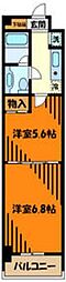 レジデンス八王子上野町 2Kの間取図画像