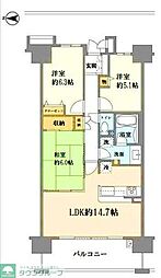 ビバヒルズ 3LDKの間取図画像