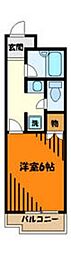 カーザモンターニャ 1Kの間取図画像