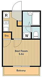 FRENCIA NOIE 八王子 4階1Kの間取り