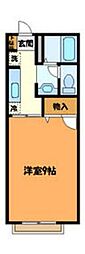 ソレーユＢ 2階1Kの間取り