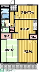エクセル富士見 3階3DKの間取り