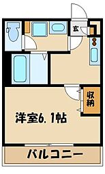 リブリ・緑の丘 1階1Kの間取り