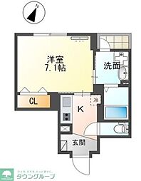 ボス　バレーヒル 3階1Kの間取り