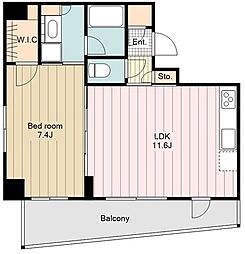 ラグゼナ八王子横山町 13階1LDKの間取り