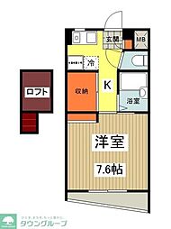 トリコロールピエテ 1階1Kの間取り