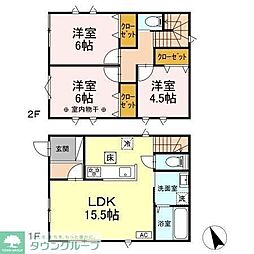 (仮称)あきる野市平沢　戸建貸家　A棟 A 2階3LDKの間取り