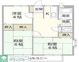 オールージュ清水 2階3Kの間取り