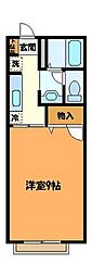 ソレーユＡ 2階1Kの間取り