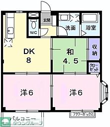 ヴィラ富士見台 2階3DKの間取り