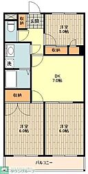第五ハイム秋喜 2階3DKの間取り