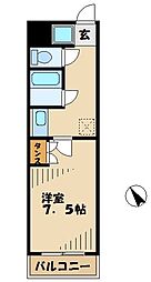 ルピナス8 1Kの間取図画像