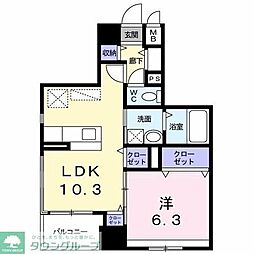 シュトラーレ　八日町 3階1LDKの間取り