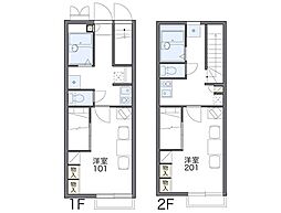 レオパレスカナル 1階1Kの間取り