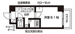 フィシオ京王八王子 7階1Kの間取り
