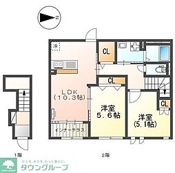 エル・クーレ 2階2LDKの間取り