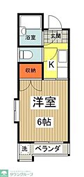 旭が丘大木マンション 1Kの間取図画像