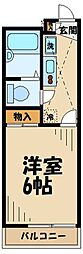 レオパレスグリーンハイツ 1Kの間取図画像