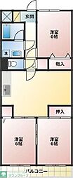 シャルムベルシー 3LDKの間取図画像