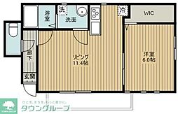 アルバトロス 1LDKの間取図画像