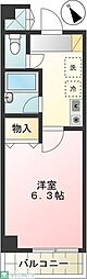 サルドセジュール3 1Kの間取図画像