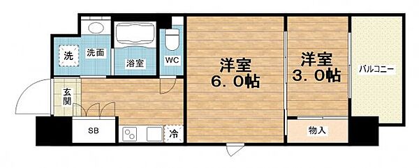 リビオメゾン西天満 ｜大阪府大阪市北区西天満4丁目(賃貸マンション2K・9階・30.14㎡)の写真 その2