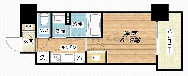 プレサンス大手前ピリオド ｜大阪府大阪市中央区内淡路町1丁目(賃貸マンション1K・13階・22.33㎡)の写真 その2