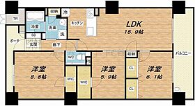 ロイヤルパークス桃坂  ｜ 大阪府大阪市天王寺区筆ケ崎町5-38（賃貸マンション3LDK・6階・82.84㎡） その2