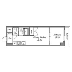 アパートメンツ練馬北町 1DKの間取図画像