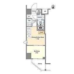 AZURETERRACE東陽町 1DKの間取図画像