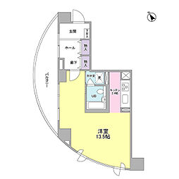 UR都市機構アーバンライフ月島駅前イースト ワンルームの間取図画像
