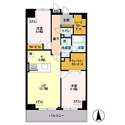 ロイヤルパークスシーサー 2LDKの間取図画像