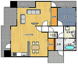 ファインベール守口 1LDKの間取図画像