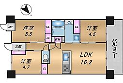 アルファスマート国立劇場前 3LDKの間取図画像