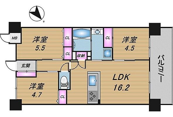 間取り アルファスマート国立劇場前 3階/-