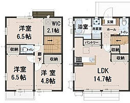 SUNSET MALL B 2階3LDKの間取り