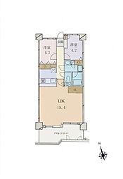 マートルコート相模原 2LDKの間取図画像